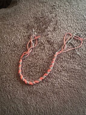 Braided Red and Gray Friendship Bracelet